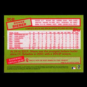 Shane Bieber 2020 Topps 1985 Retro Silver Pack Chrome Indians