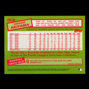 Shogo Akiyama RC 2020 Topps 1985 Retro Silver Pack Chrome Rookie Reds