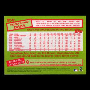 Yonathan Daza RC 2020 Topps 1985 Retro Silver Pack Chrome Rookie Rockies