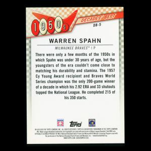 Warren Spahn 2020 Topps Decades' Best Pitchers 1950s Braves