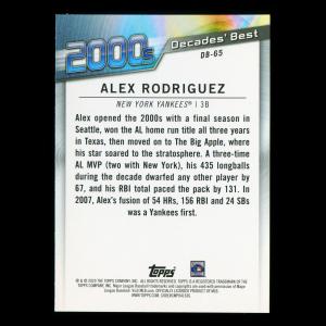 Alex Rodriguez 2020 Topps Decades' Best Batters 2000s Yankees