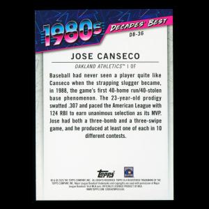 Jose Canseco 2020 Topps Decades' Best Award Winners 1980s Athletics