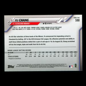 Yu Chang RC 2020 Topps Rookie Indians