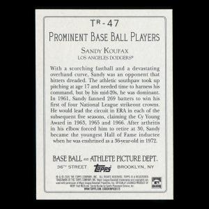 Sandy Koufax 2020 Topps Turkey Red Dodgers