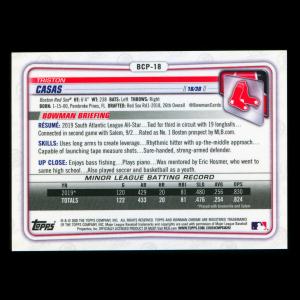 Triston Casas 2020 Bowman Chrome Prospect Blue Refractor Red Sox 149/150