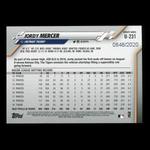 Jordy Mercer 2020 Topps Gold Tigers 848/2020