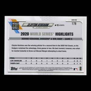 Clayton Kershaw 2021 Topps 2020 World Series Dodgers