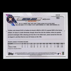 Cristian Javier RC 2021 Topps Rookie Astros