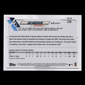 Ian Anderson RC 2021 Topps Rookie Braves