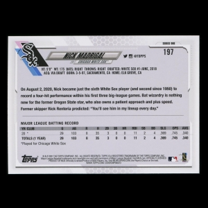 Nick Madrigal RC 2021 Topps Rookie White Sox