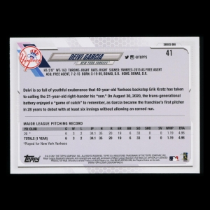 Deivi Garcia RC 2021 Topps Rookie Yankees