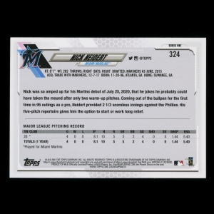 Nick Neidert RC 2021 Topps Rookie Marlins