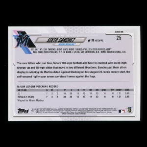 Sixto Sanchez RC 2021 Topps Rookie Marlins