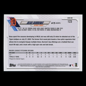 Beau Burrows RC 2021 Topps Rookie Tigers