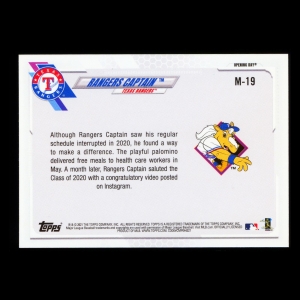 Rangers Captain 2021 Topps Opening Day Mascot Rangers