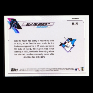 Billy the Marlin 2021 Topps Opening Day Mascot Marlins