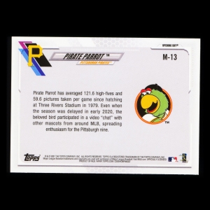 Pirate Parrot 2021 Topps Opening Day Mascot Pirates