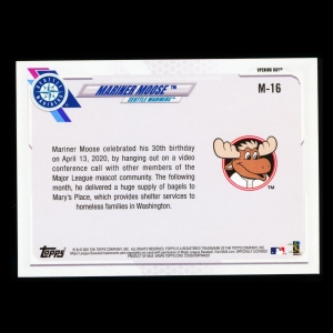 Mariner Moose 2021 Topps Opening Day Mascot Mariners