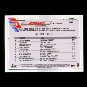 Trevor Bauer 2021 Topps League Leaders Reds