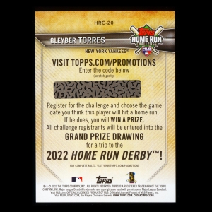 Gleyber Torres 2021 Topps Home Run Challenge Yankees