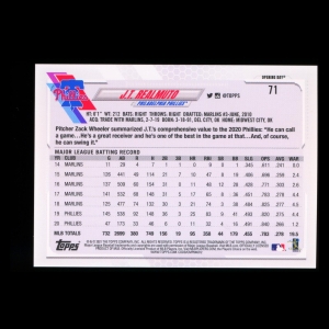 J.T. Realmuto 2021 Topps Opening Day April 1, 2021 Blue Foil Phillies