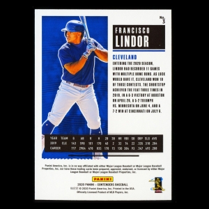 Francisco Lindor 2020 Contenders Season Ticket Purple Indians/Mets