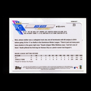 Nick Heath RC 2021 Topps Opening Day Rookie Royals