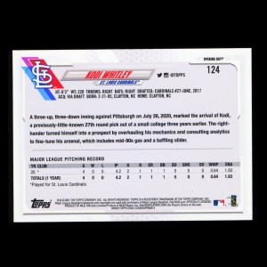 Kodi Whitley RC 2021 Topps Opening Day Rookie Cardinals