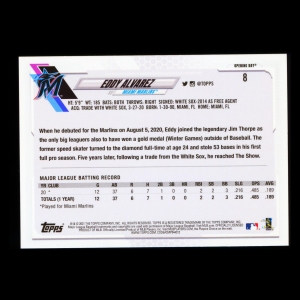 Eddy Alvarez RC 2021 Topps Opening Day Rookie Marlins