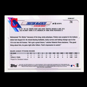 Triston McKenzie RC 2021 Topps Opening Day Rookie Indians