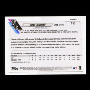 Dane Dunning RC 2021 Topps Opening Day Rookie White Sox