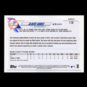 Albert Abreu RC 2021 Topps Opening Day Rookie Yankees