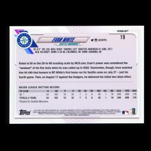 Evan White RC 2021 Topps Opening Day Rookie Mariners