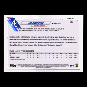 Ian Anderson RC 2021 Topps Opening Day Rookie Braves