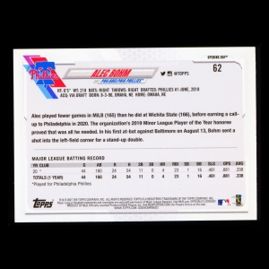 Alec Bohm RC 2021 Topps Opening Day All-Star Rookie Phillies