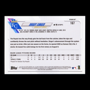 Brady Singer RC 2021 Topps Opening Day Rookie Royals