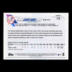 Albert Abreu RC 2021 Topps Opening Day Rookie Yankees