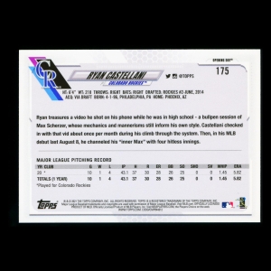 Ryan Castellani RC 2021 Topps Opening Day Rookie Rockies