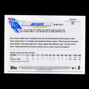 Nick Heath RC 2021 Topps Opening Day Rookie Royals