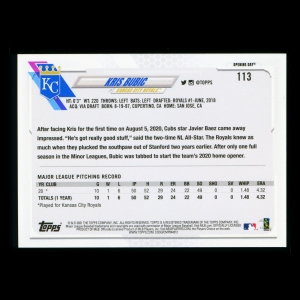 Kris Bubic RC 2021 Topps Opening Day Rookie Royals