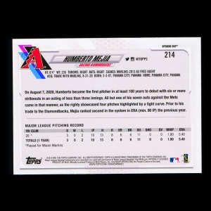 Humberto Mejia RC 2021 Topps Opening Day Rookie Diamondbacks