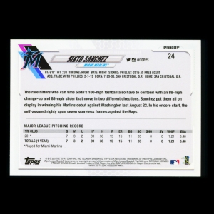 Sixto Sanchez RC 2021 Topps Opening Day Rookie Marlins