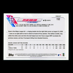 Dylan Carlson RC 2021 Topps Opening Day Rookie Cardinals