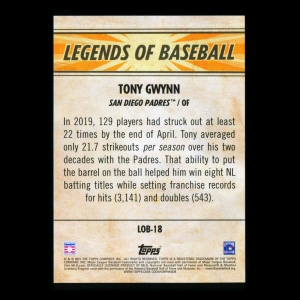 Tony Gwynn 2021 Topps Opening Day Legends of Baseball Padres