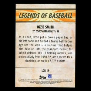 Ozzie Smith 2021 Topps Opening Day Legends of Baseball Cardinals