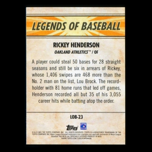 Rickey Henderson 2021 Topps Opening Day Legends of Baseball Athletics