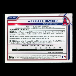 Alexander Ramirez 2021 Bowman Chrome 1st Bowman Prospect Angels