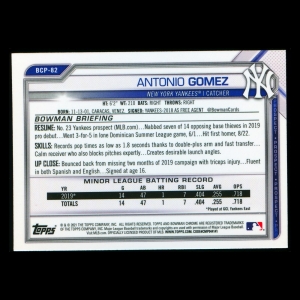 Antonio Gomez 2021 Bowman Chrome 1st Bowman Prospect Yankees