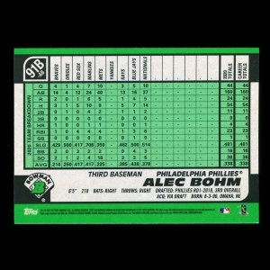 Alec Bohm RC 2021 Bowman Chrome Rookie 91' Retro Phillies