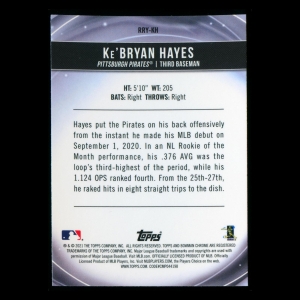 Ke'Bryan Hayes RC 2021 Bowman Chrome Rookie of the Year Favorites Pirates